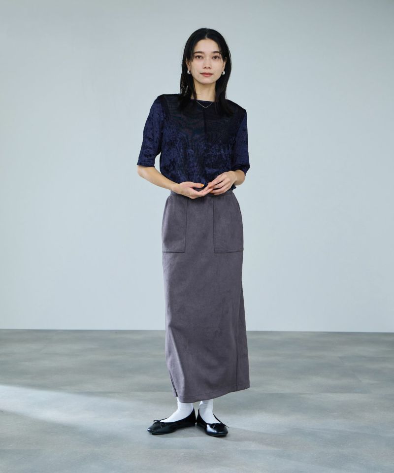 milli de l'air シアーベロアハーフスリーブTシャツ レディース メール便 対応商品商品画像-6