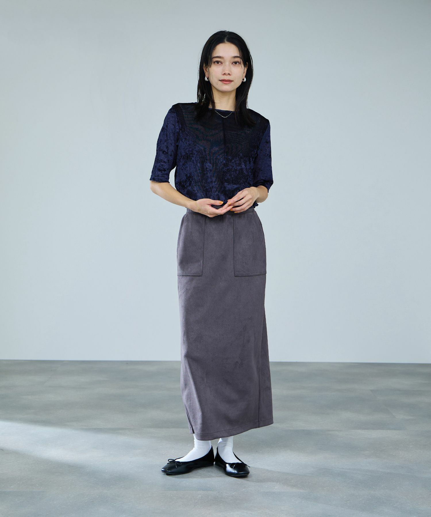 milli de l'air シアーベロアハーフスリーブTシャツ レディース メール便 対応商品商品サムネイル-6