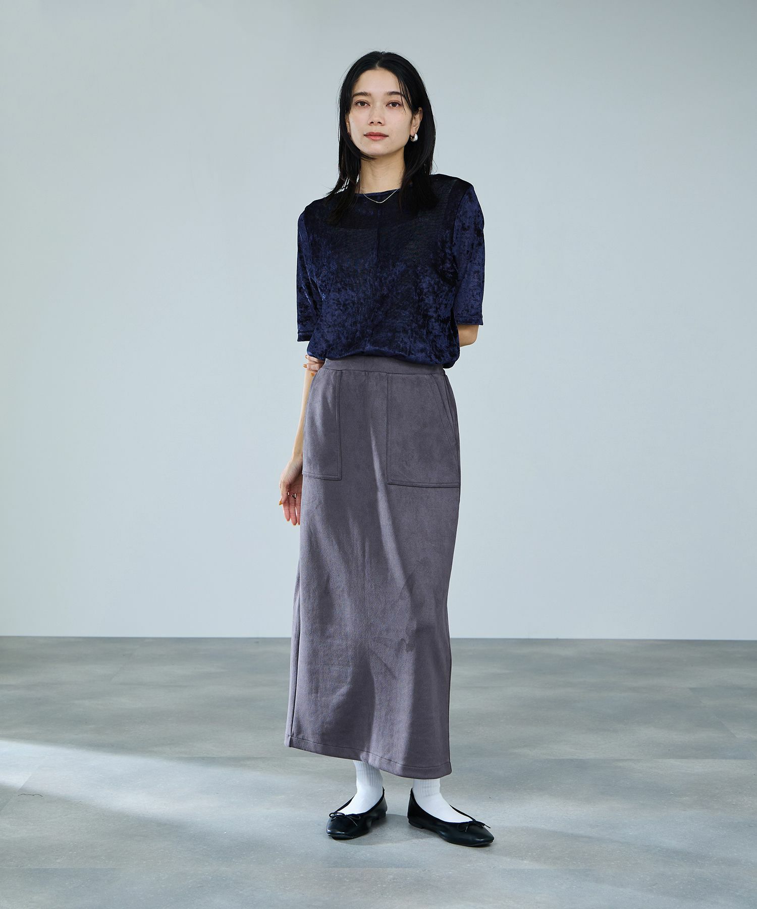 milli de l'air シアーベロアハーフスリーブTシャツ レディース メール便 対応商品商品サムネイル-7