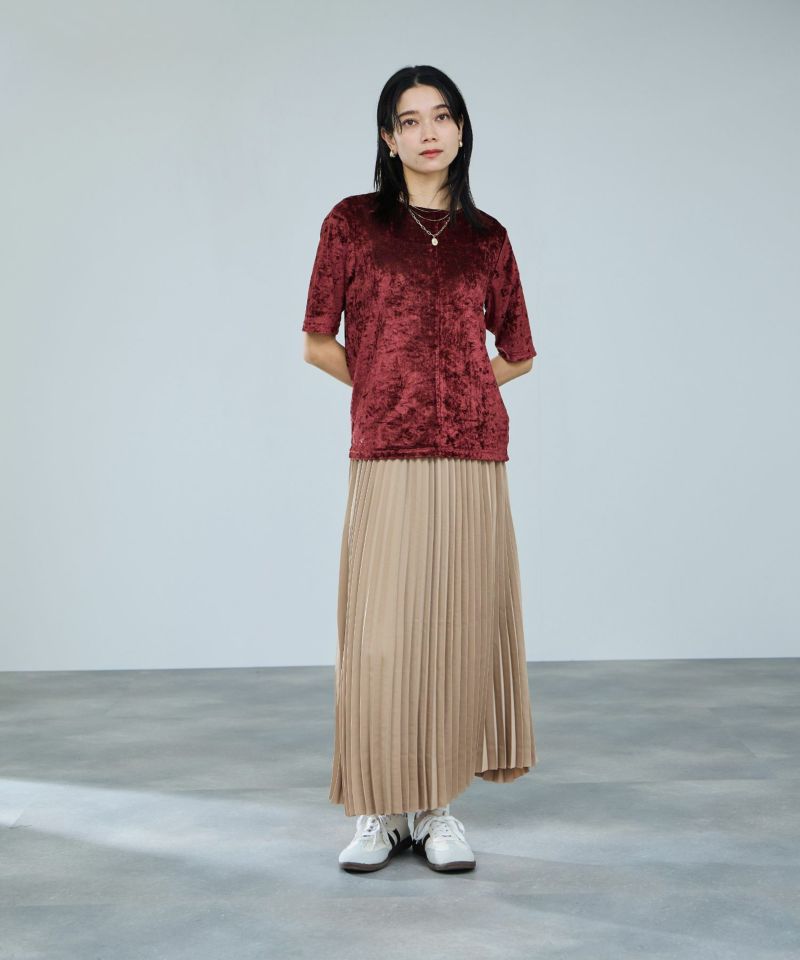 milli de l'air シアーベロアハーフスリーブTシャツ レディース メール便 対応商品商品画像-14