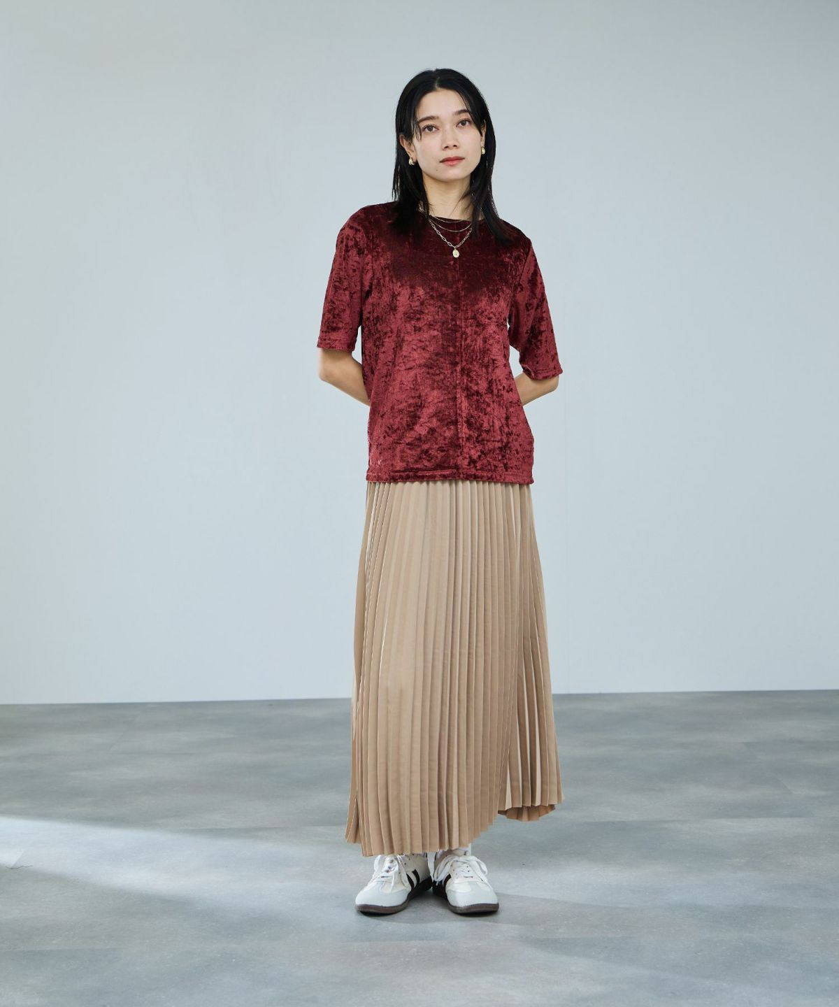 milli de l'air シアーベロアハーフスリーブTシャツ レディース メール便 対応商品