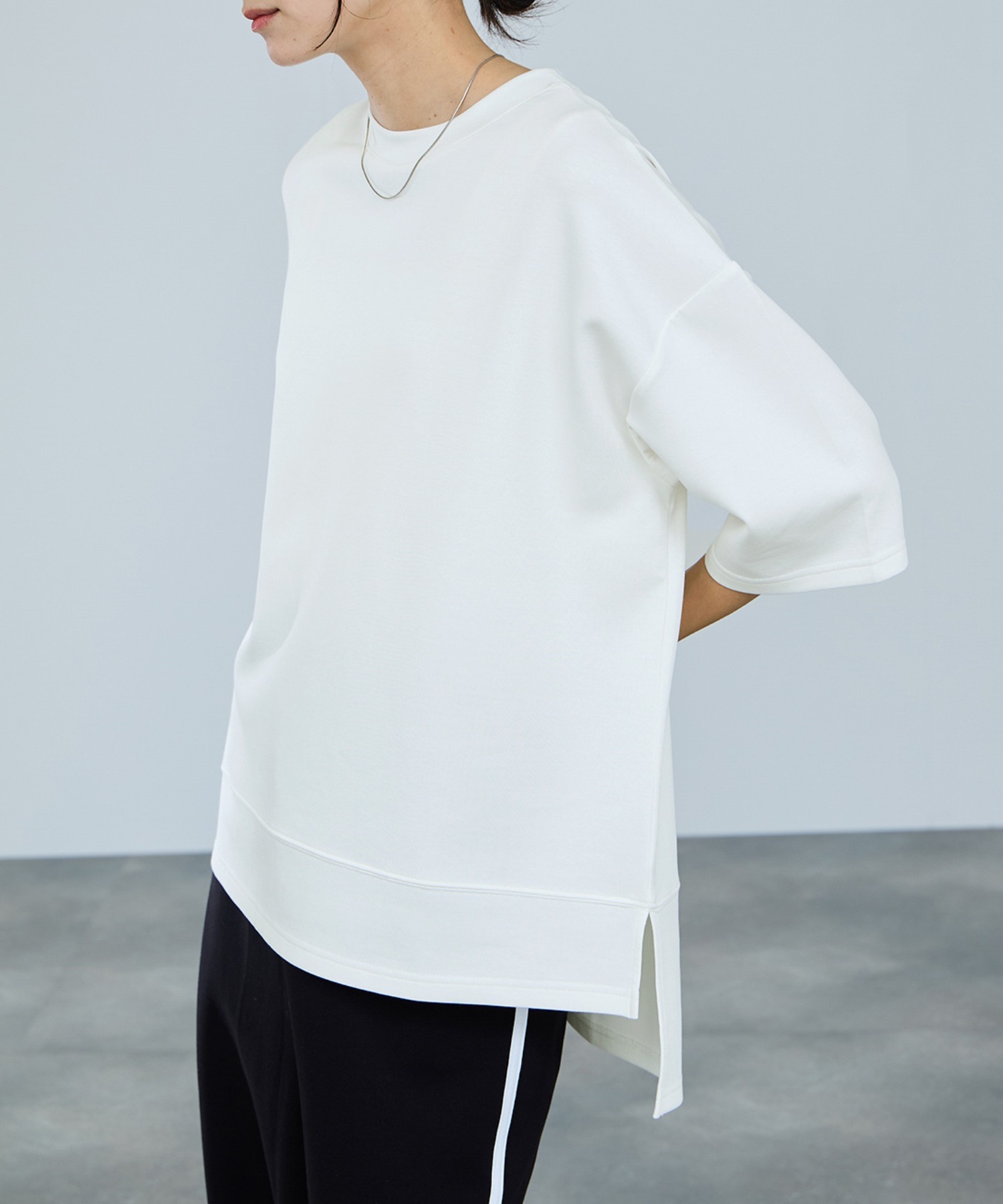 milli de l'air  エアリエポンチ素材Tシャツ レディース メール便 対応商品商品画像-1