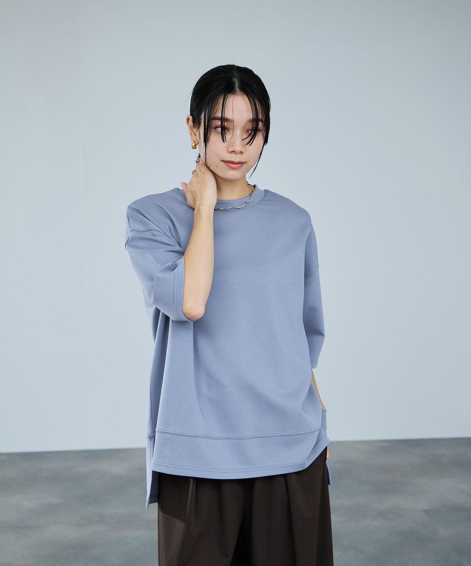 milli de l'air  エアリエポンチ素材Tシャツ レディース メール便 対応商品商品画像-16