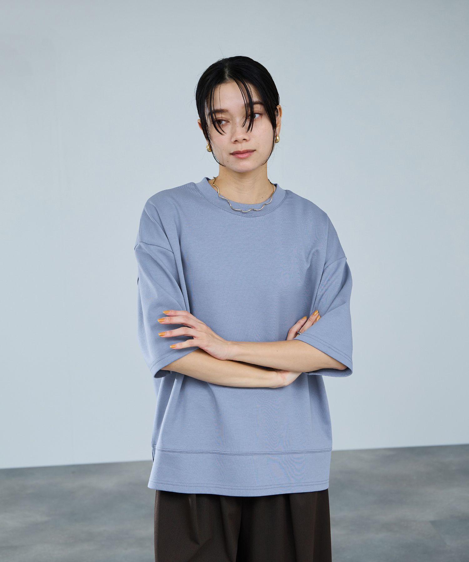 milli de l'air エアリエポンチ素材Tシャツ レディース メール便 対応商品