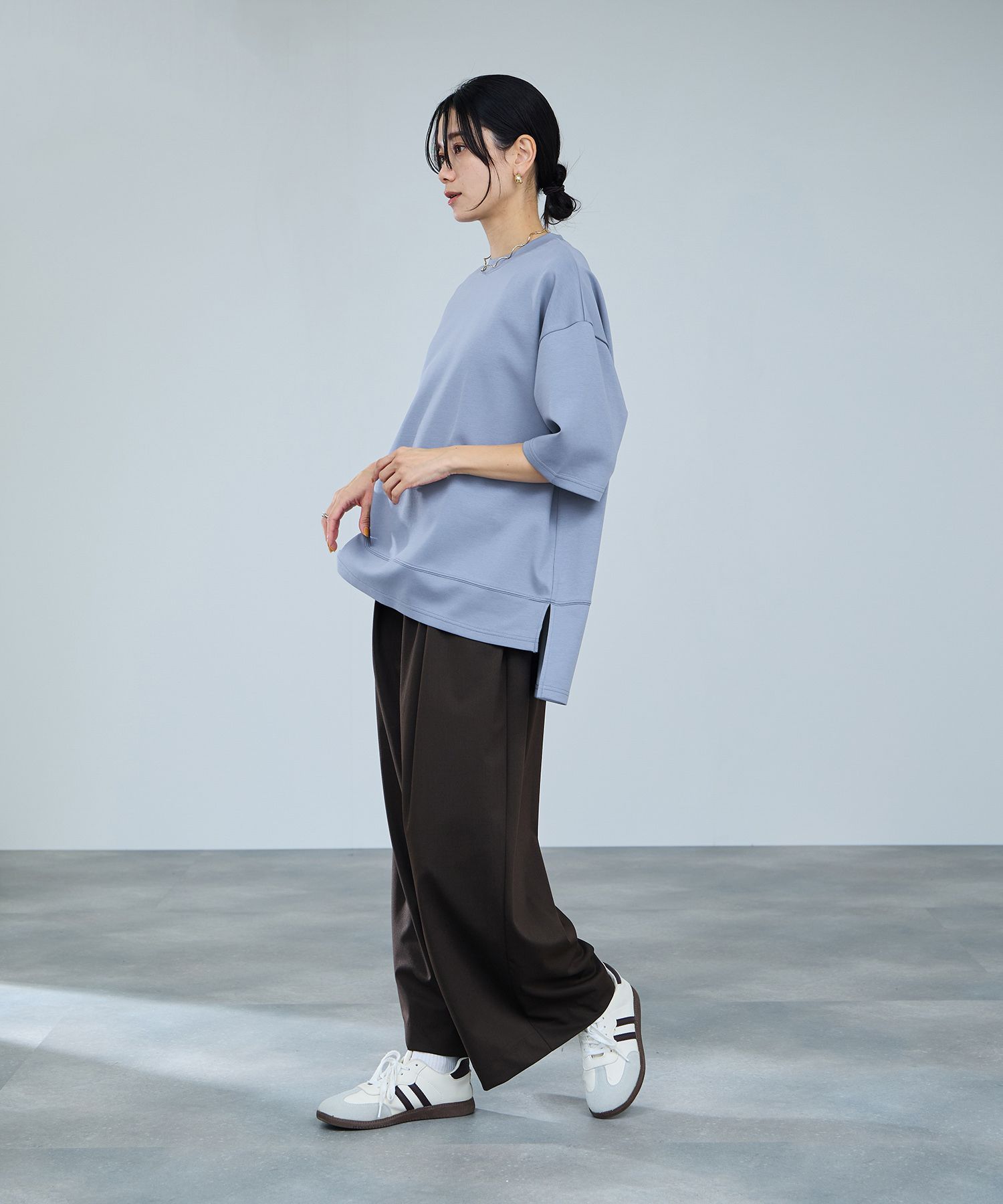 milli de l'air  エアリエポンチ素材Tシャツ レディース メール便 対応商品商品画像-18