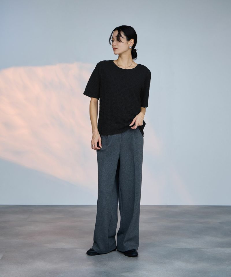 milli de l'air  シュリンクジャージー5分袖カットソー レディース メール便 対応商品商品画像-6