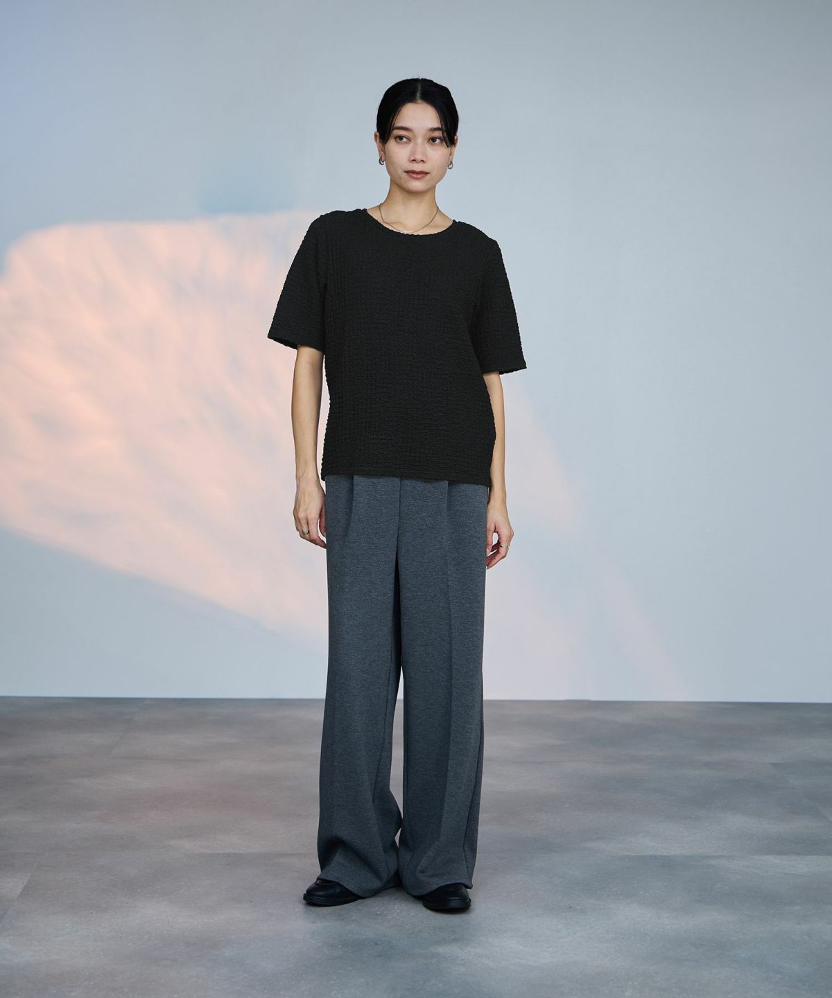 milli de l'air シュリンクジャージー5分袖カットソー レディース メール便 対応商品