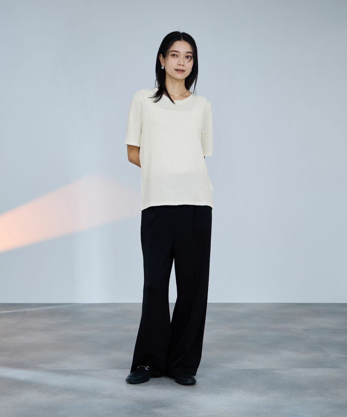 milli de l'air シュリンクジャージー5分袖カットソー レディース メール便 対応商品