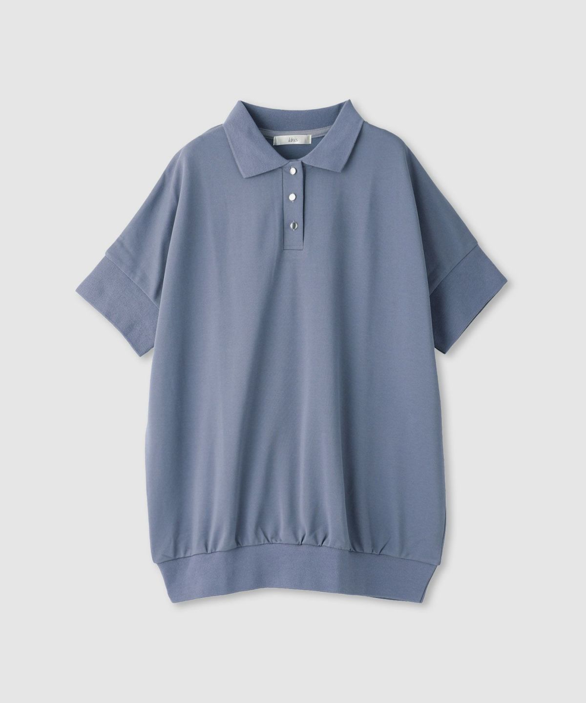 Idnes ドルマン鹿の子ポロシャツ レディース