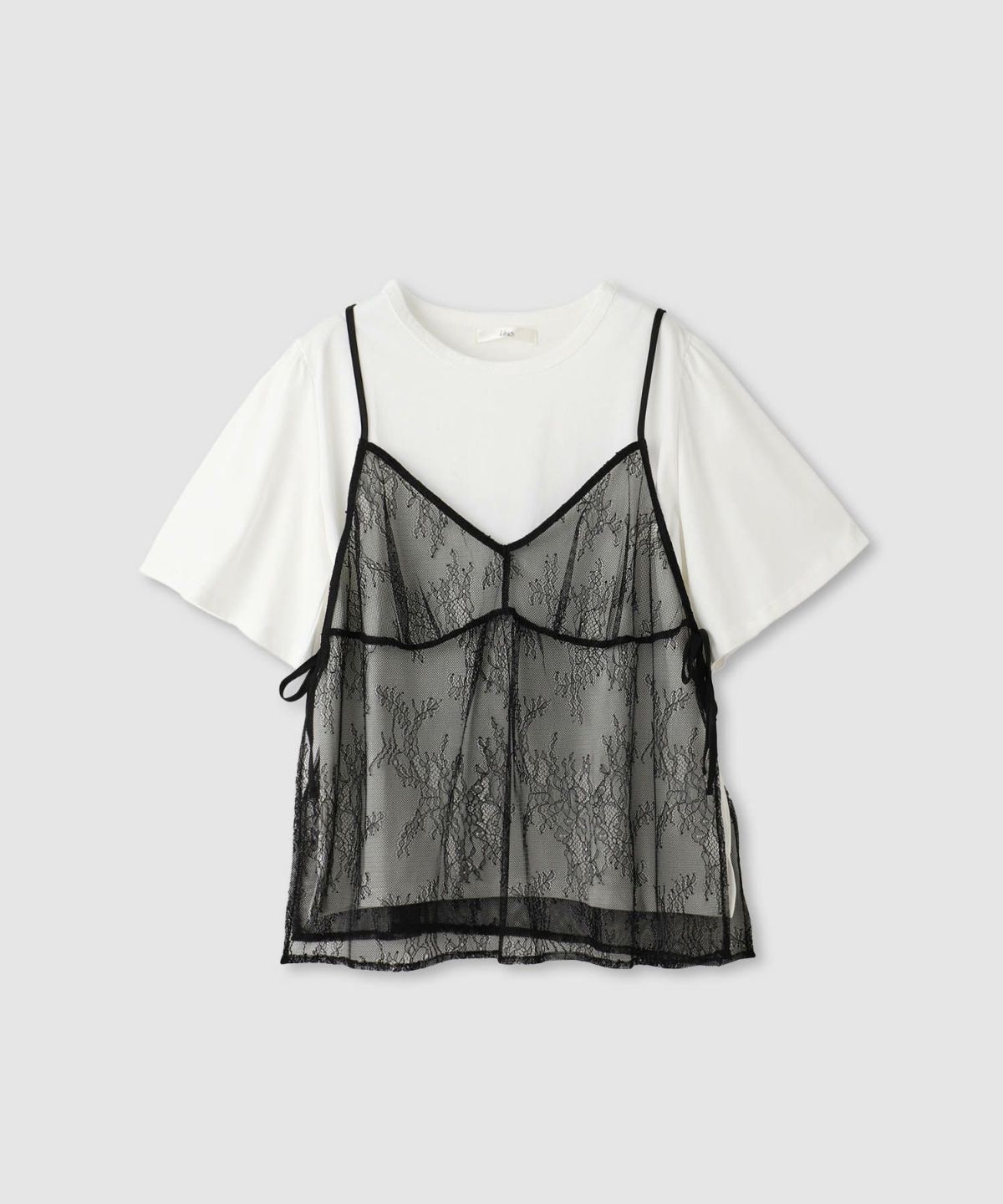  Idnes Tシャツ×レースキャミソールセット レディース