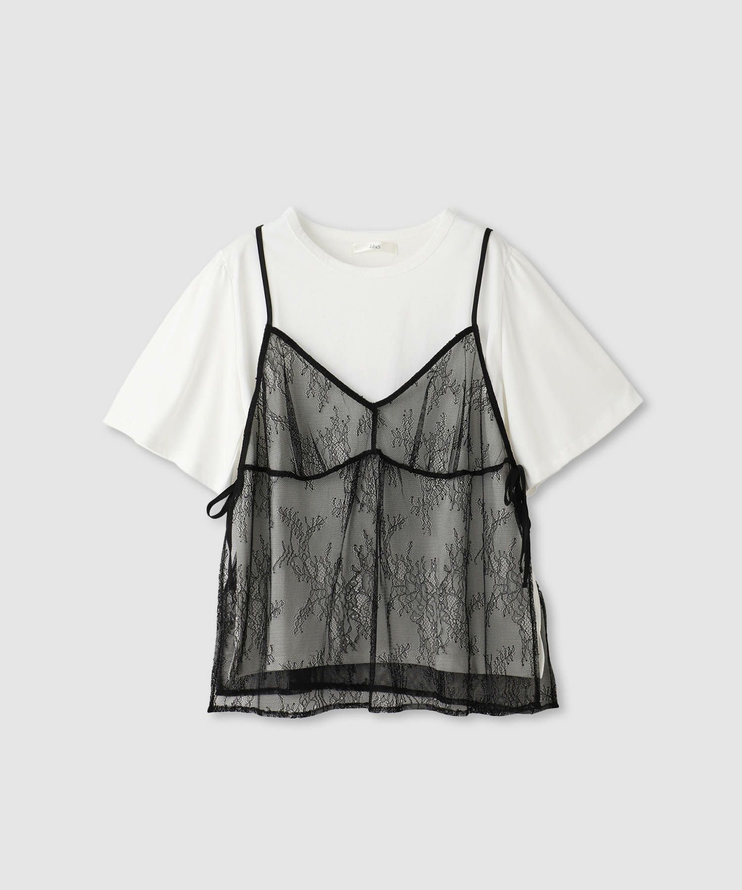  Idnes Tシャツ×レースキャミソールセット レディース