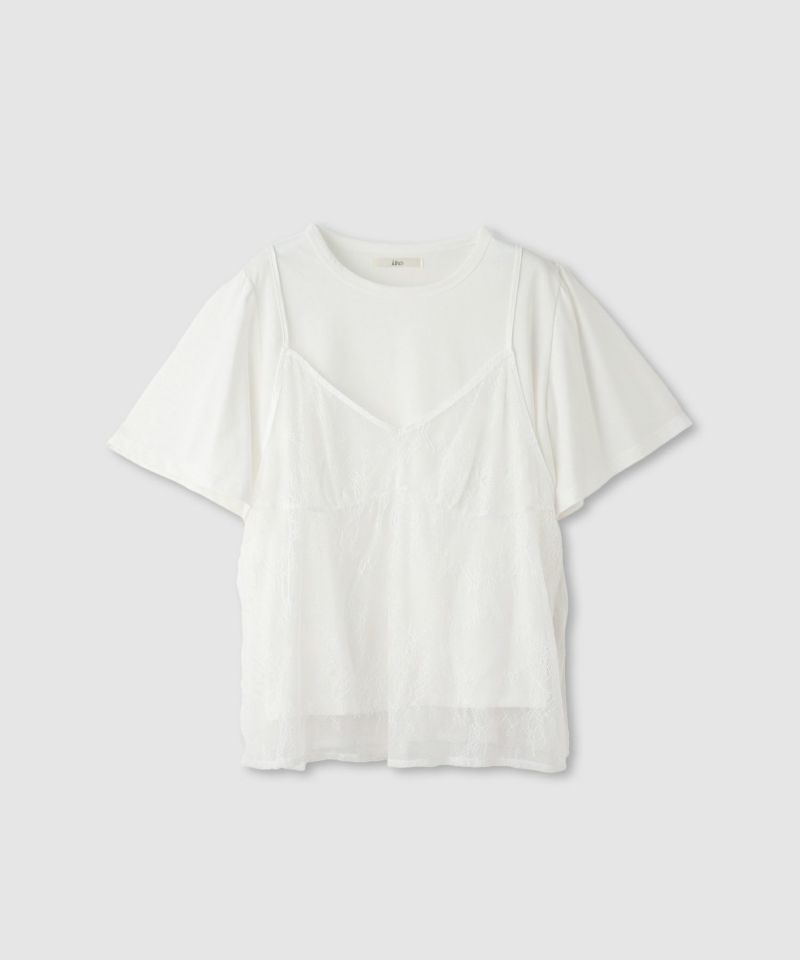 Idnes Tシャツ×レースキャミソールセット レディース商品画像-2