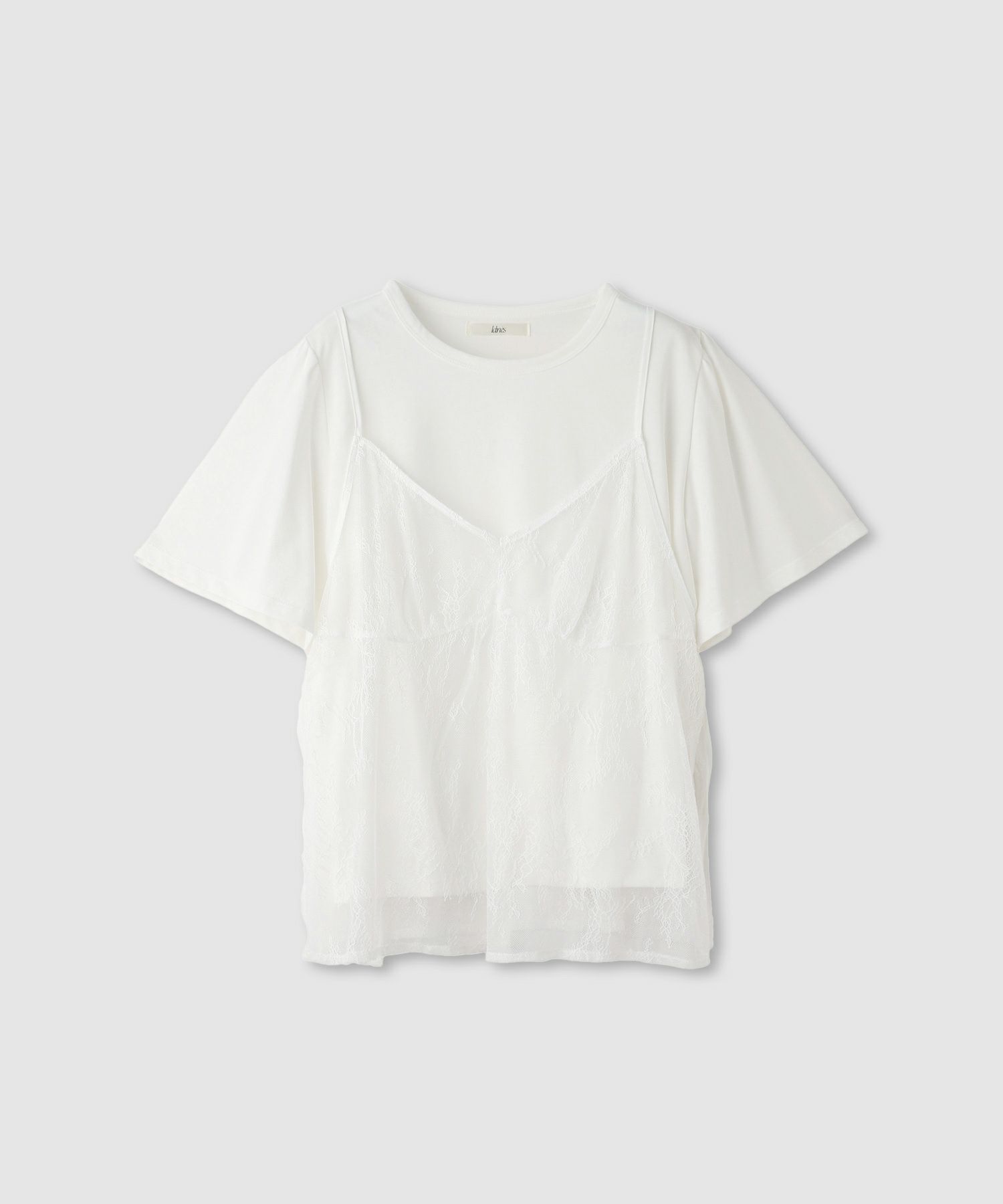  Idnes Tシャツ×レースキャミソールセット レディース