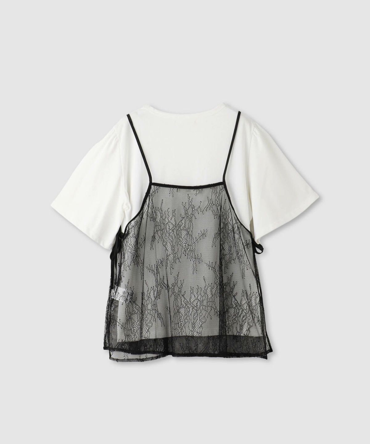  Idnes Tシャツ×レースキャミソールセット レディース