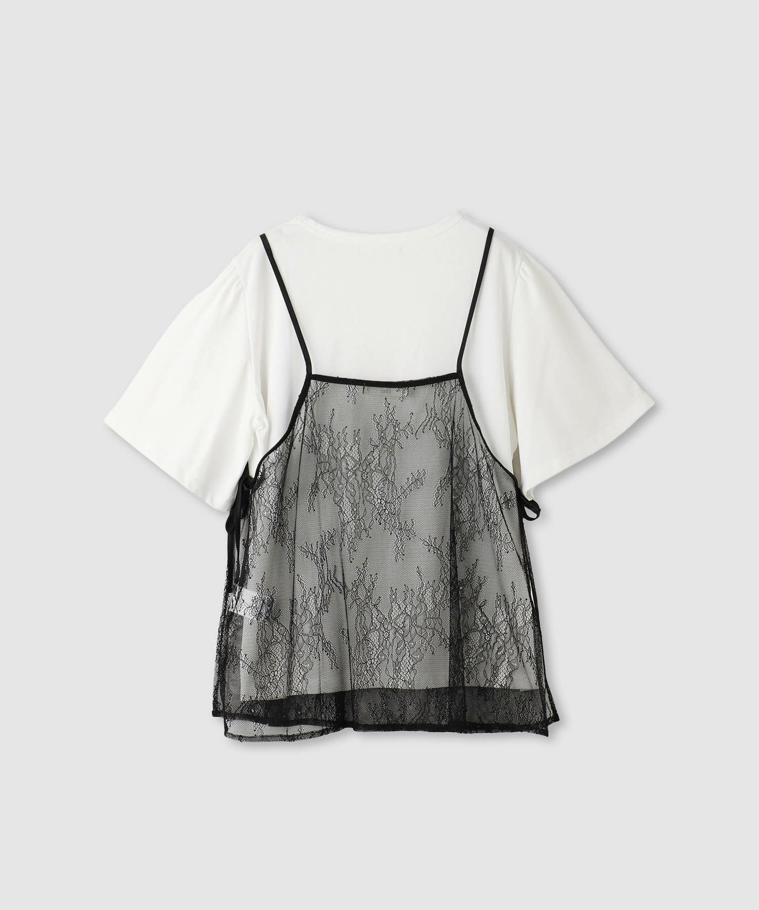  Idnes Tシャツ×レースキャミソールセット レディース