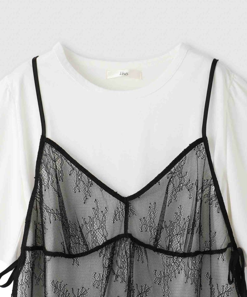 Idnes Tシャツ×レースキャミソールセット レディース商品画像-5