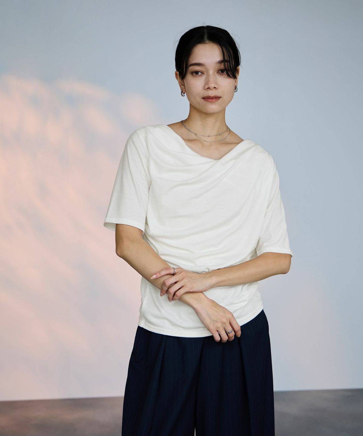 milli de l'air ドレープネックプルオーバー レディース メール便 対応商品