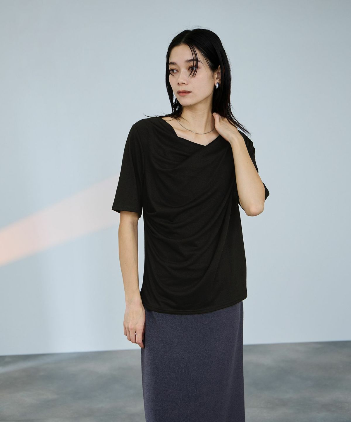 milli de l'air ドレープネックプルオーバー レディース メール便 対応商品