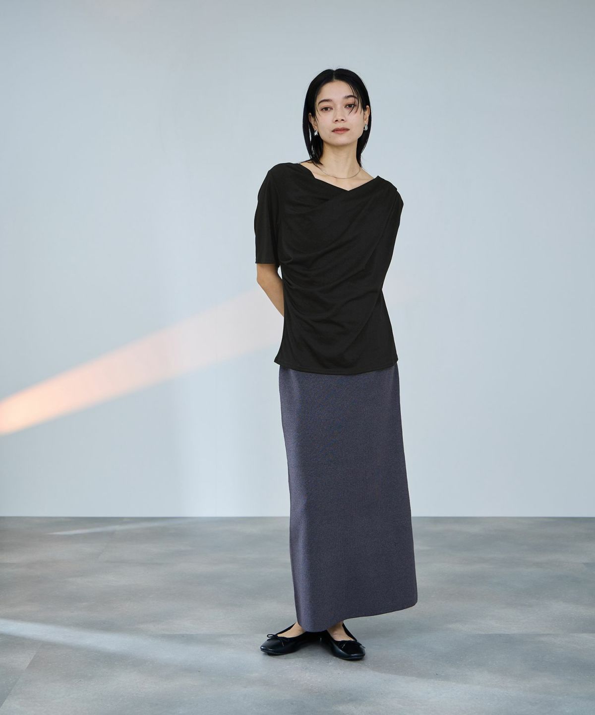 milli de l'air ドレープネックプルオーバー レディース メール便 対応商品