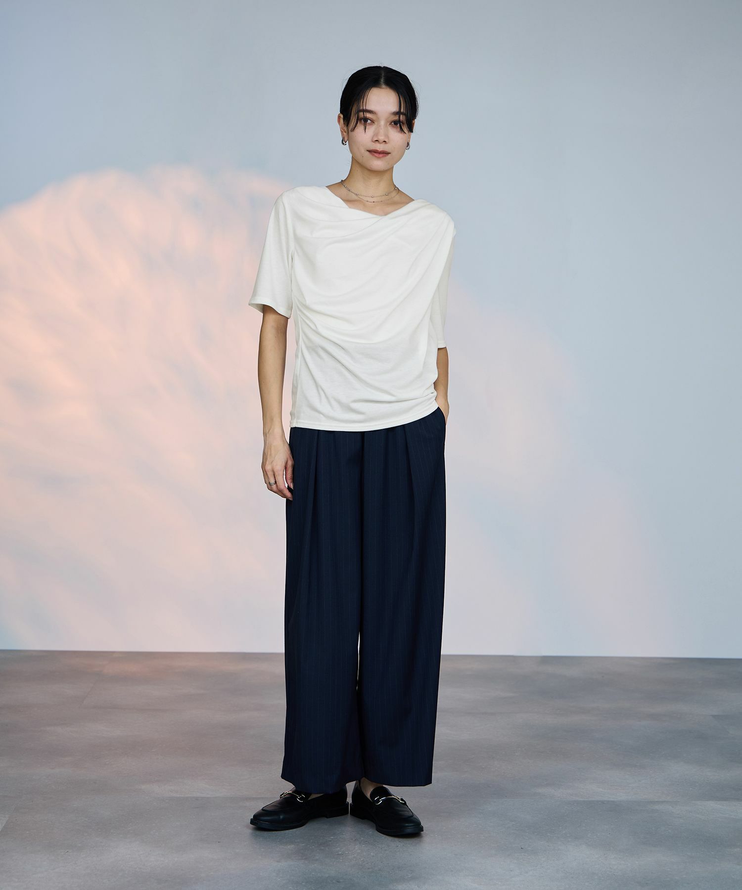 milli de l'air ドレープネックプルオーバー レディース メール便 対応商品