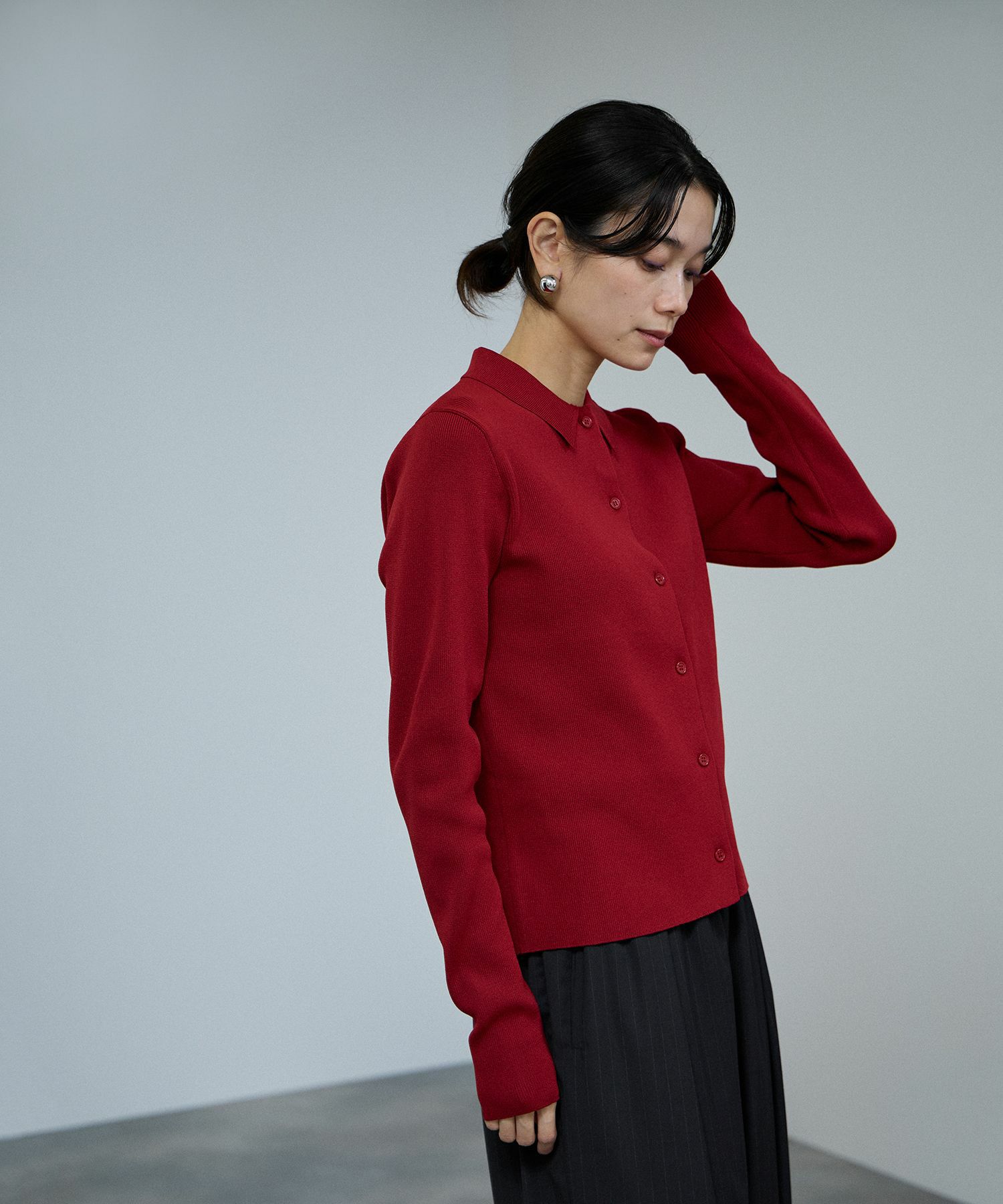 [さらに50%OFF]milli de l'air  ソフトレッチポロカーディガン レディース商品画像-6