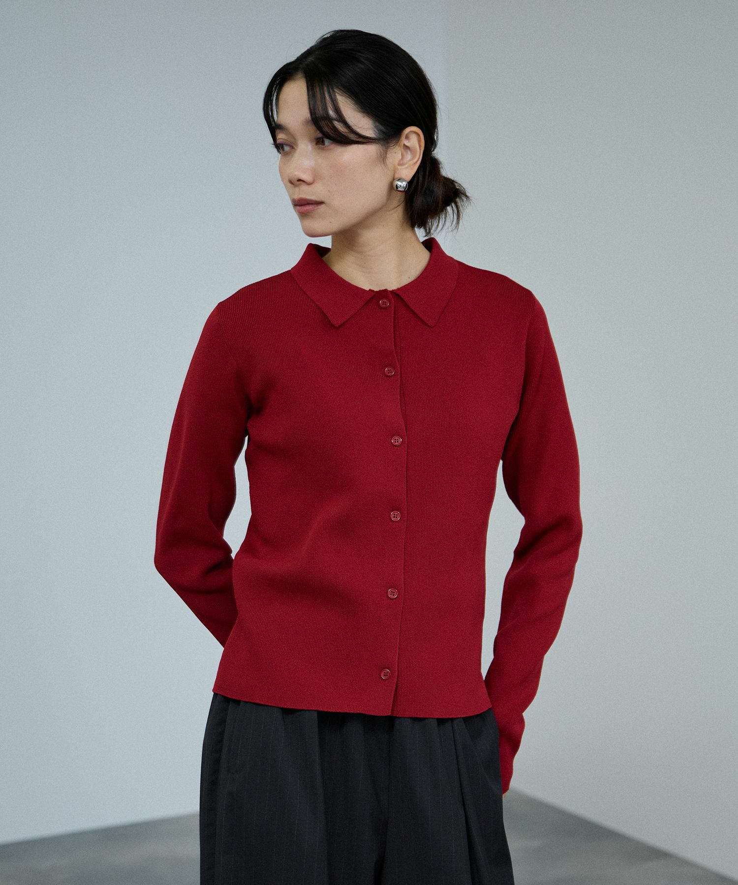 [さらに50%OFF]milli de l'air  ソフトレッチポロカーディガン レディース商品画像-7