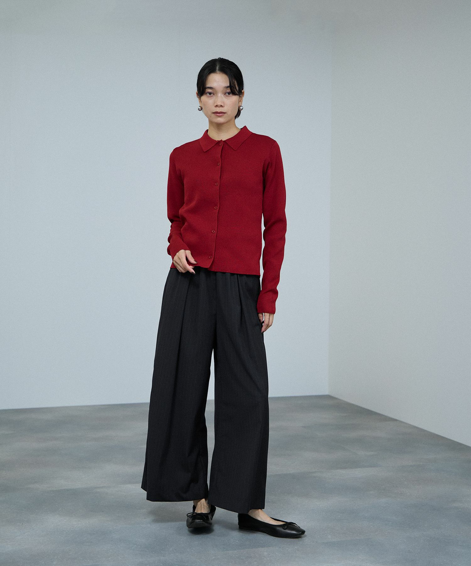 [さらに50%OFF]milli de l'air  ソフトレッチポロカーディガン レディース商品画像-8