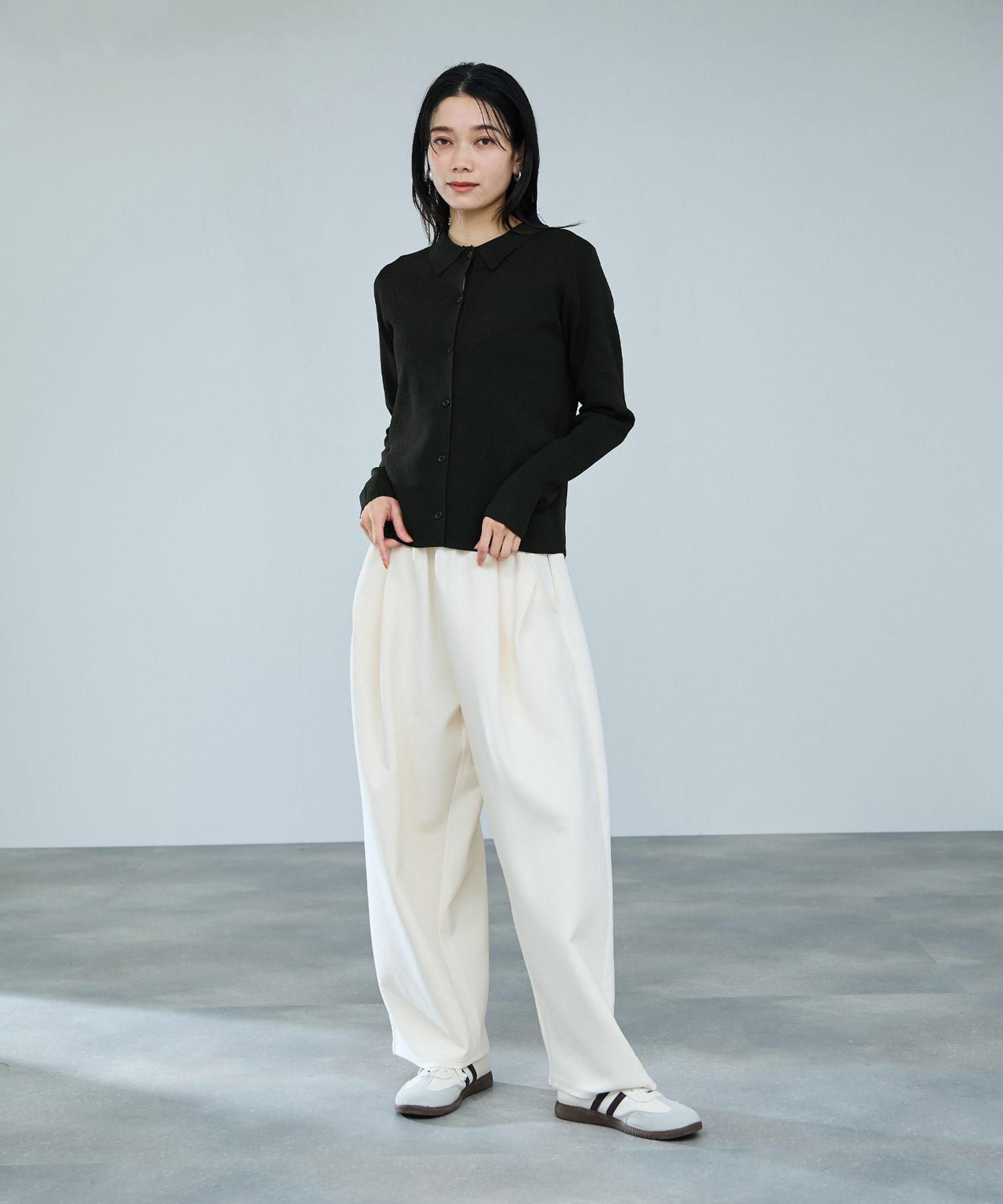 [さらに50%OFF]milli de l'air  ソフトレッチポロカーディガン レディース商品画像-12