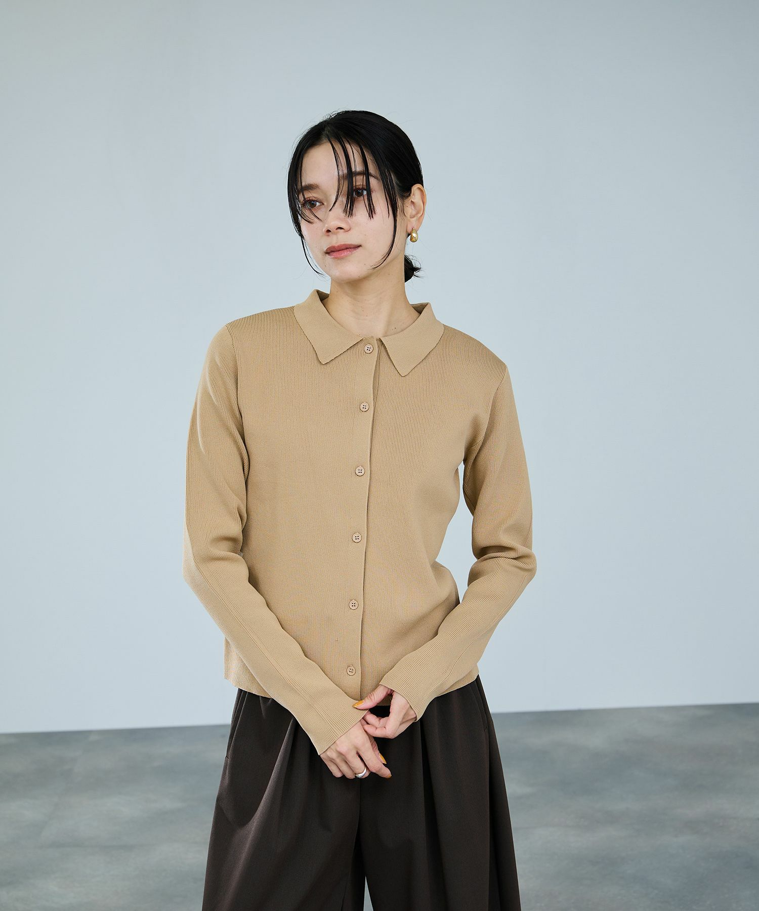 [さらに50%OFF]milli de l'air  ソフトレッチポロカーディガン レディース商品画像-13