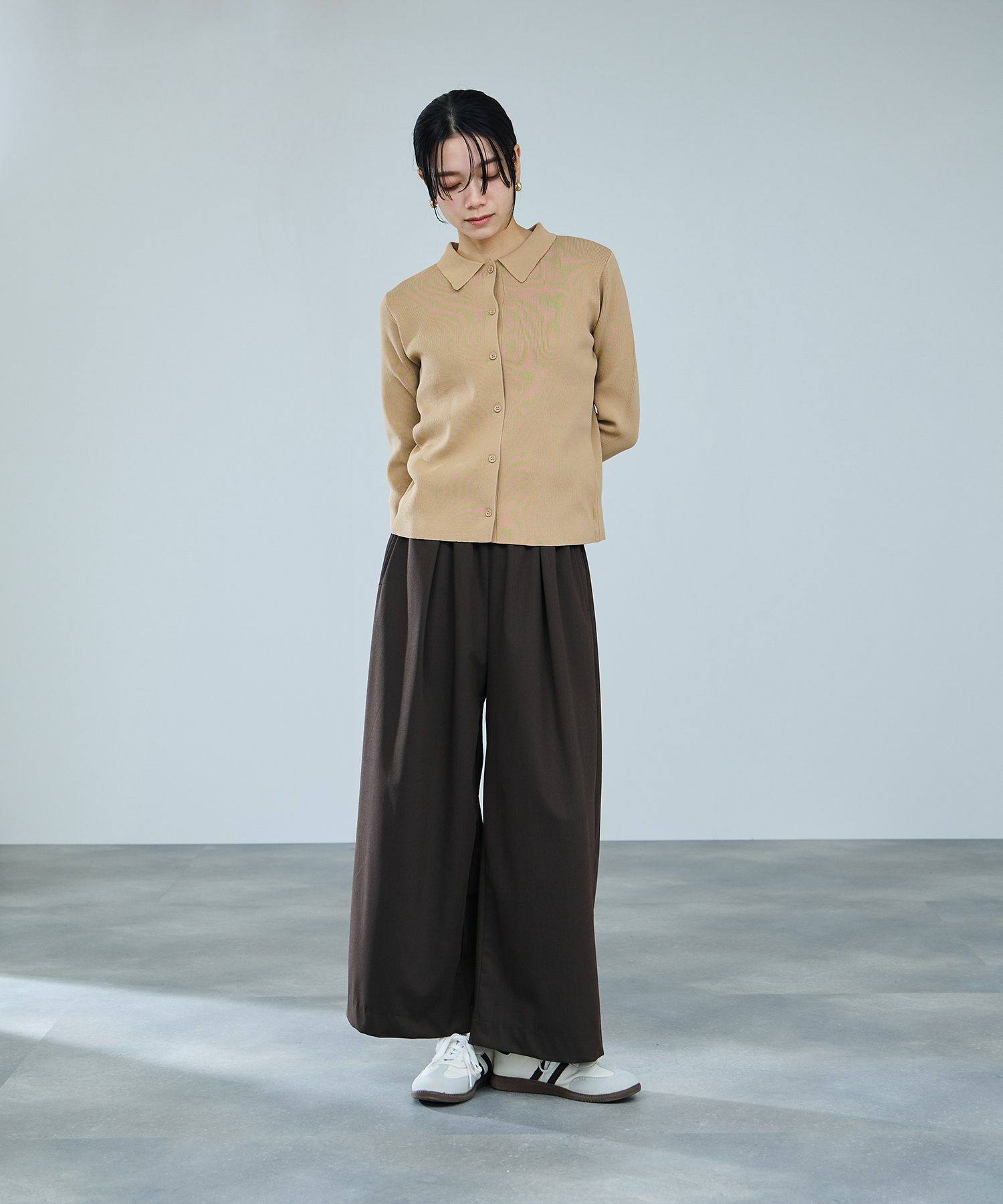 [さらに50%OFF]milli de l'air  ソフトレッチポロカーディガン レディース商品画像-14