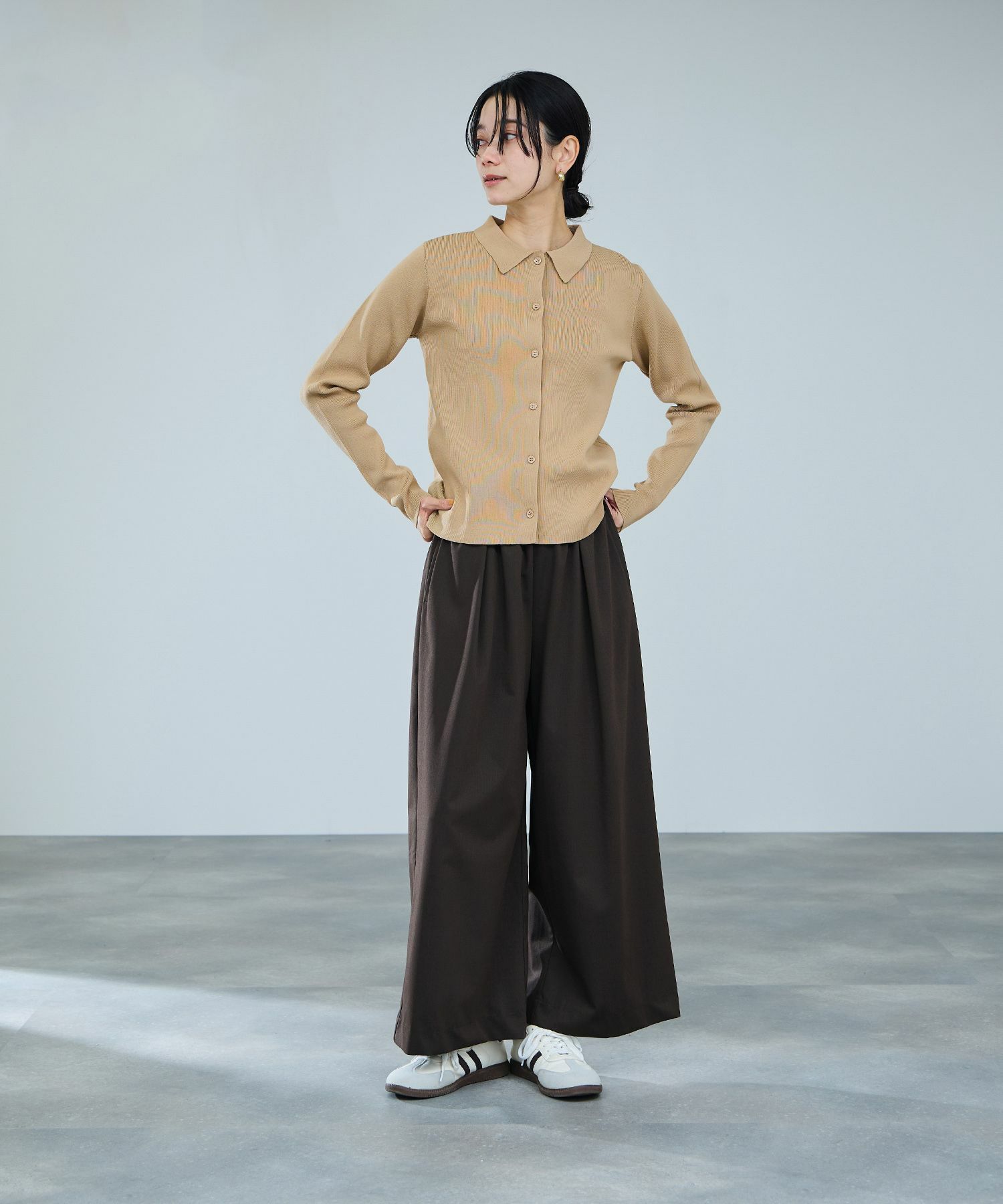 [さらに50%OFF]milli de l'air  ソフトレッチポロカーディガン レディース商品画像-15