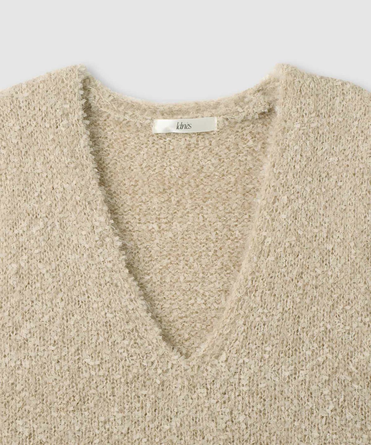 Idnes チュール×フェザーニットベスト レディース