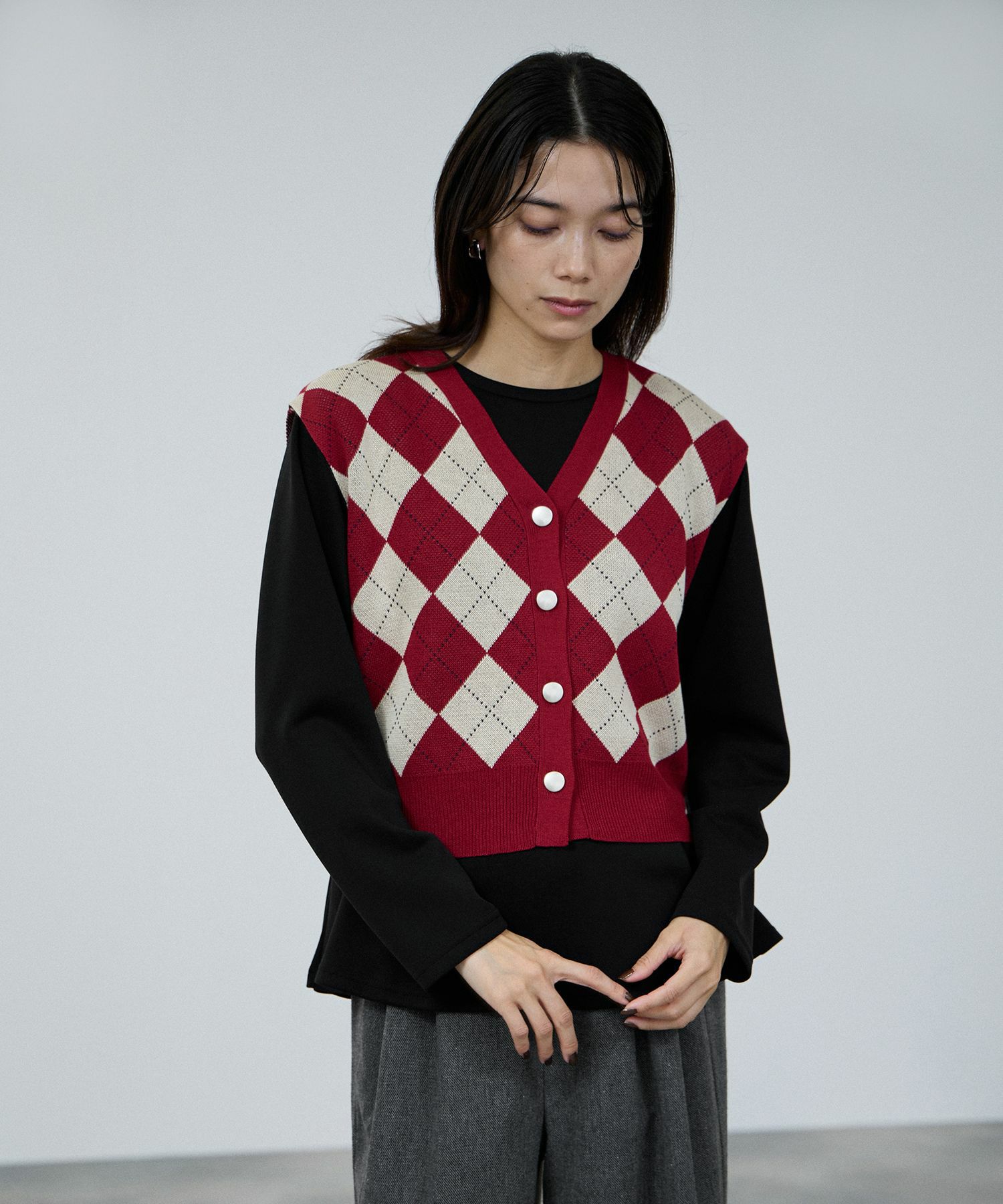 milli de l'air  ニット前開きベスト レディース商品画像-1