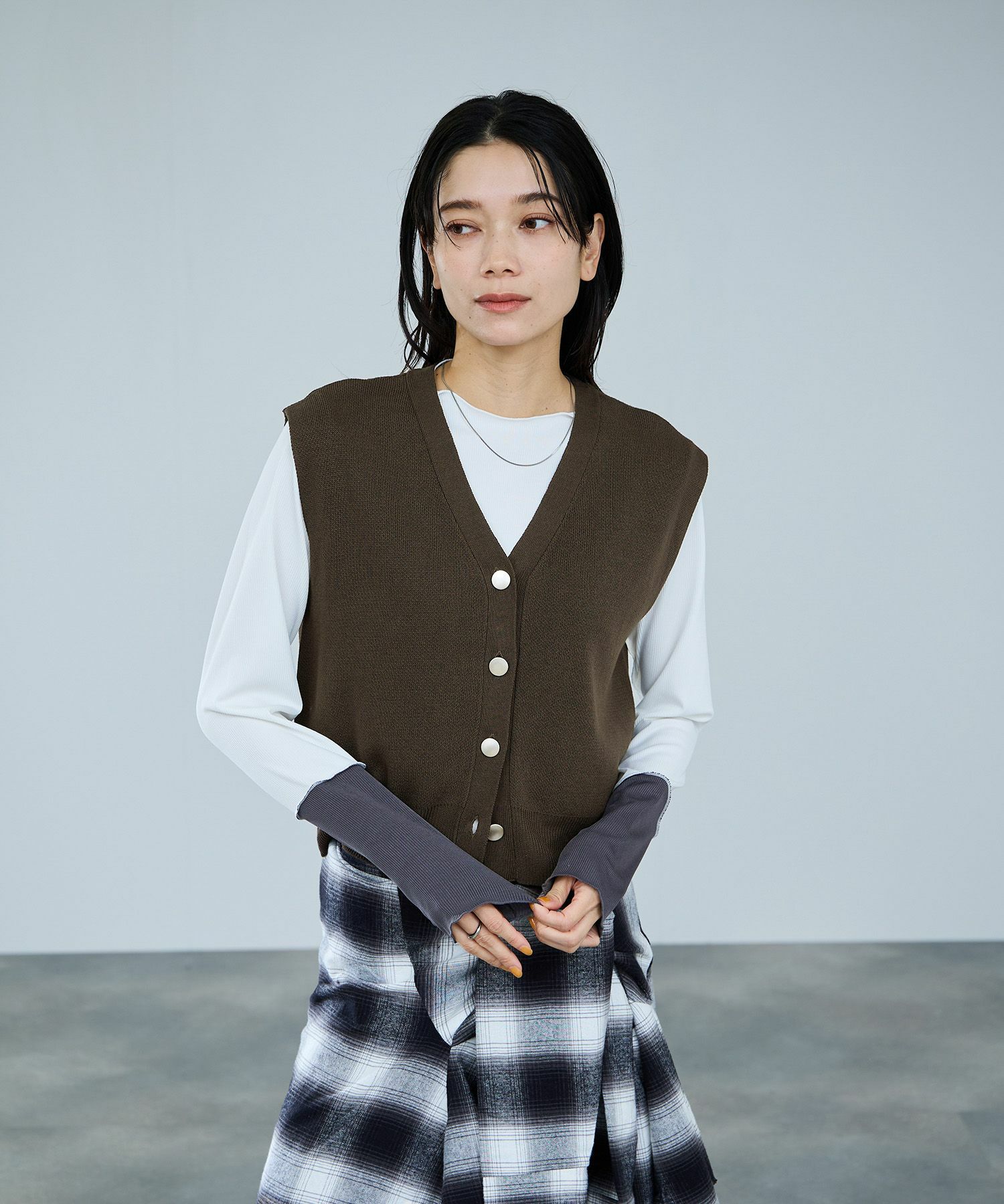 [さらに50%OFF]milli de l'air  ニット前開きベスト レディース商品サムネイル-4