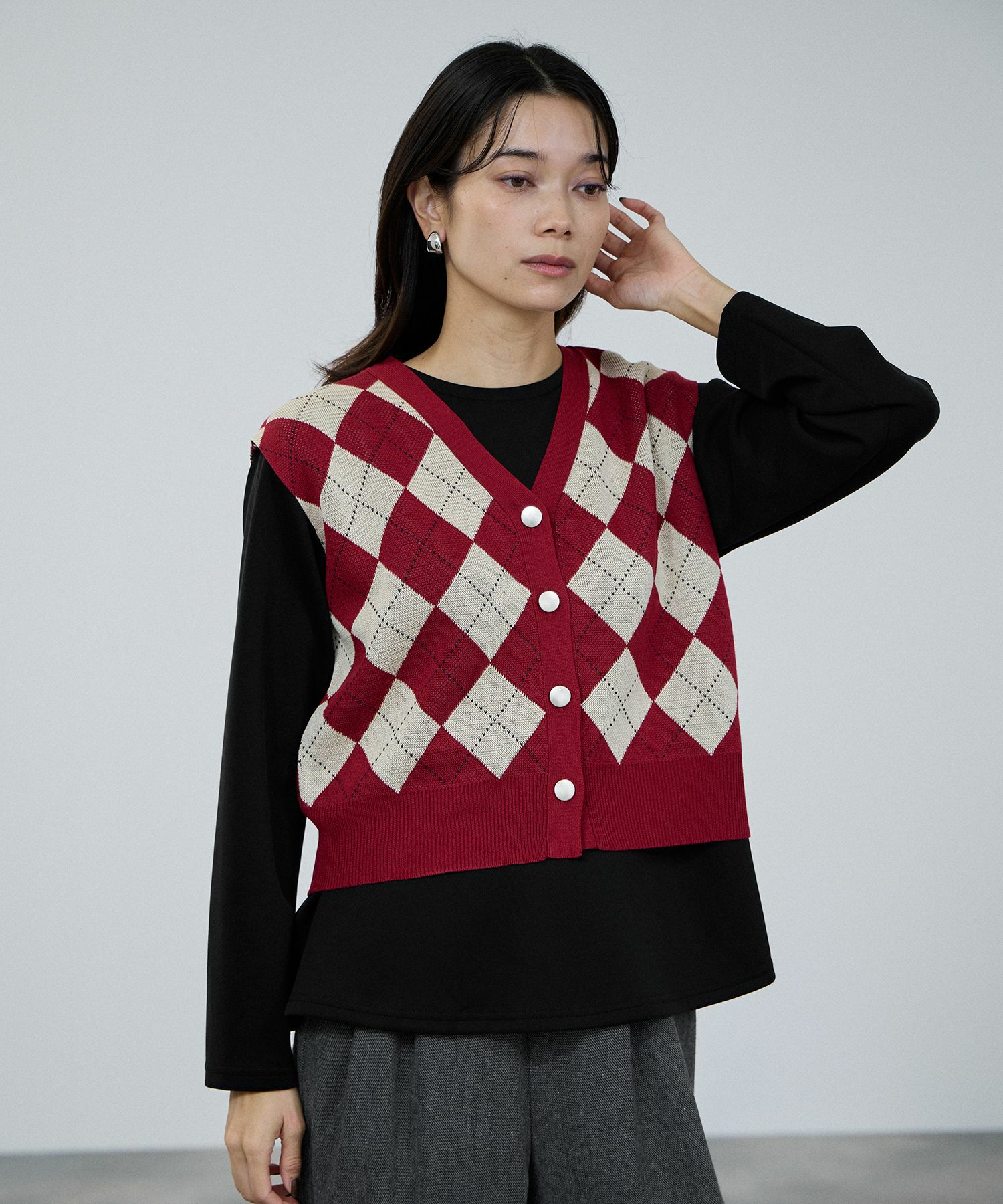 milli de l'air  ニット前開きベスト レディース商品画像-5