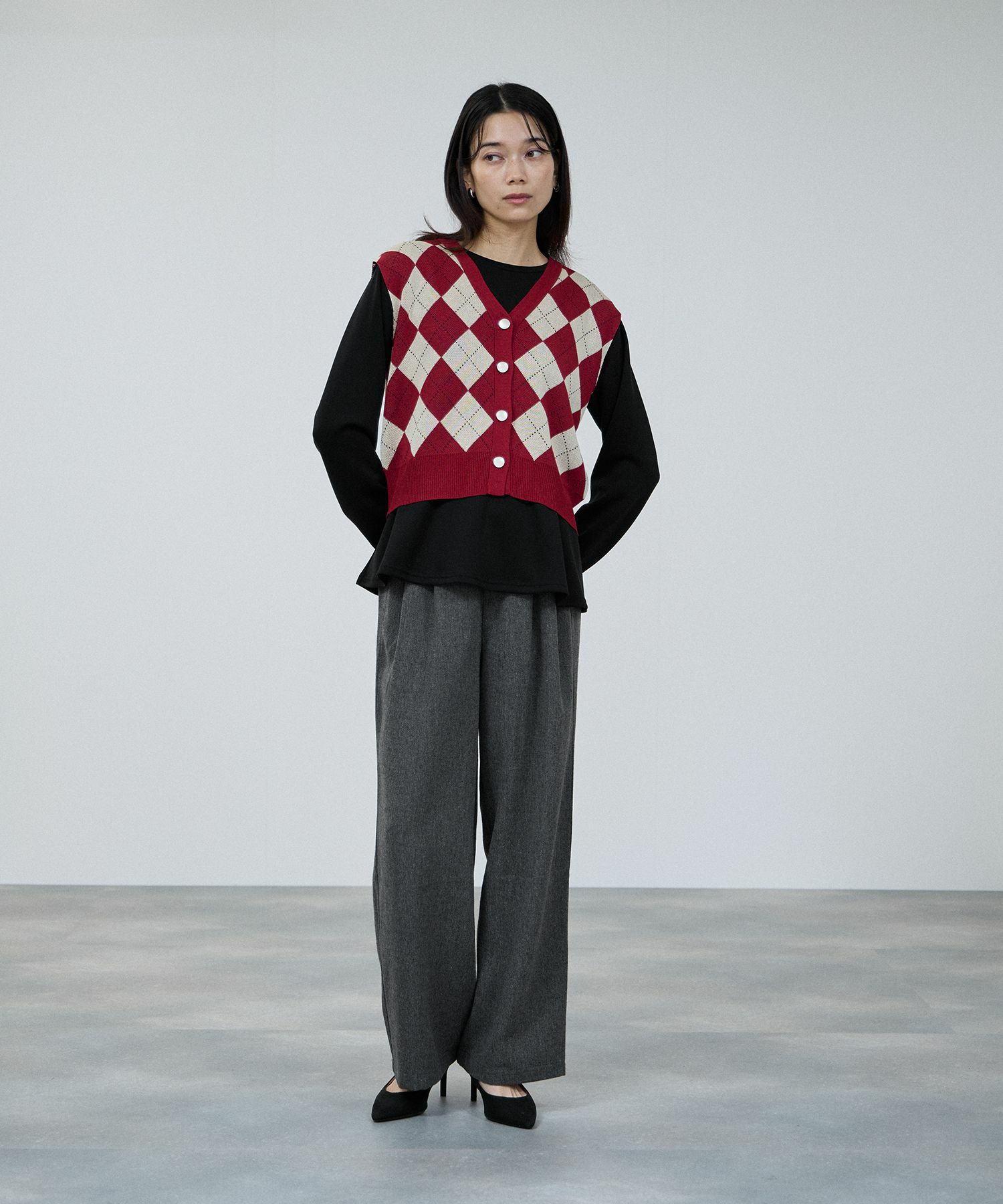 [さらに50%OFF]milli de l'air  ニット前開きベスト レディース商品画像-6