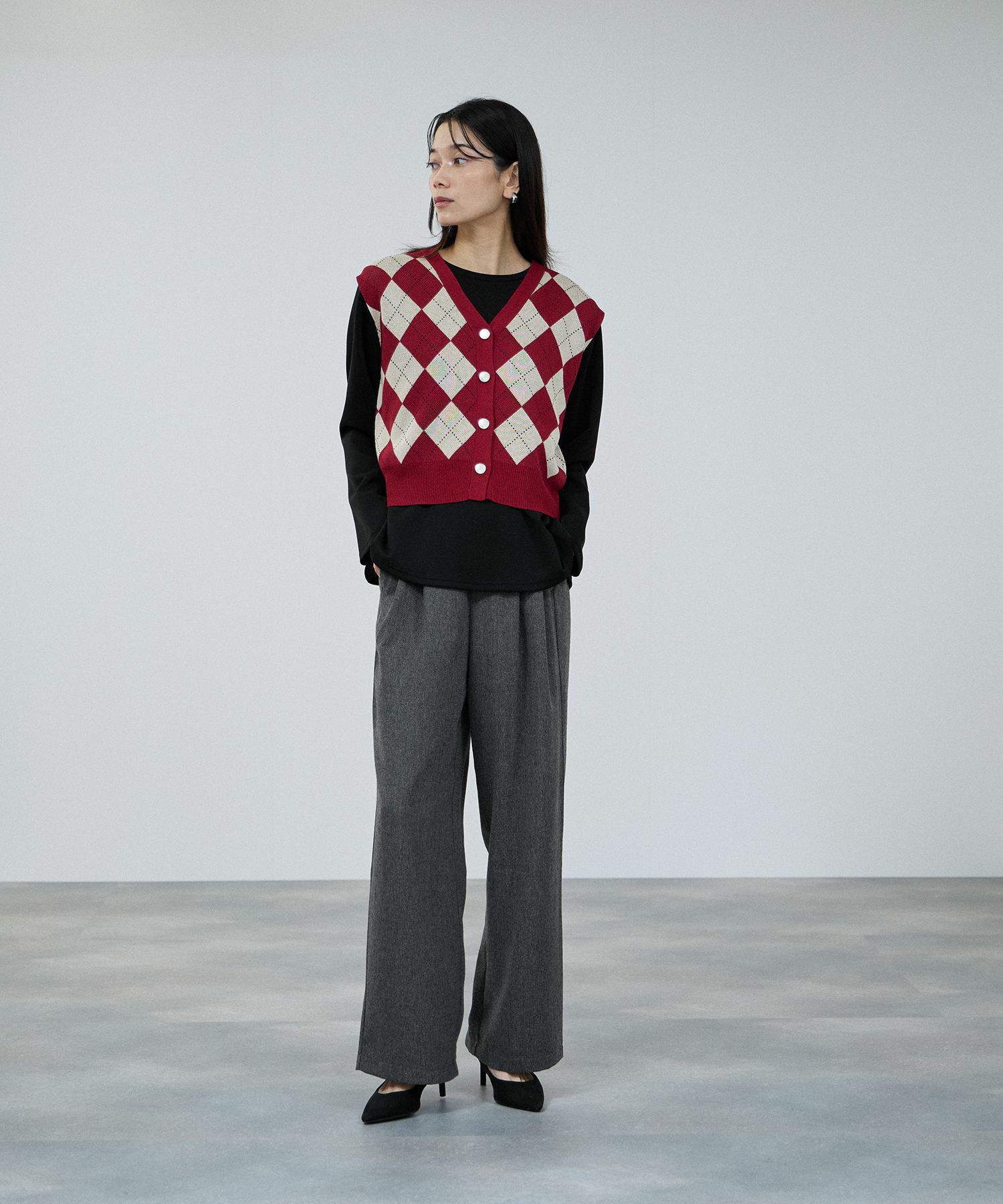 [さらに50%OFF]milli de l'air  ニット前開きベスト レディース商品画像-7