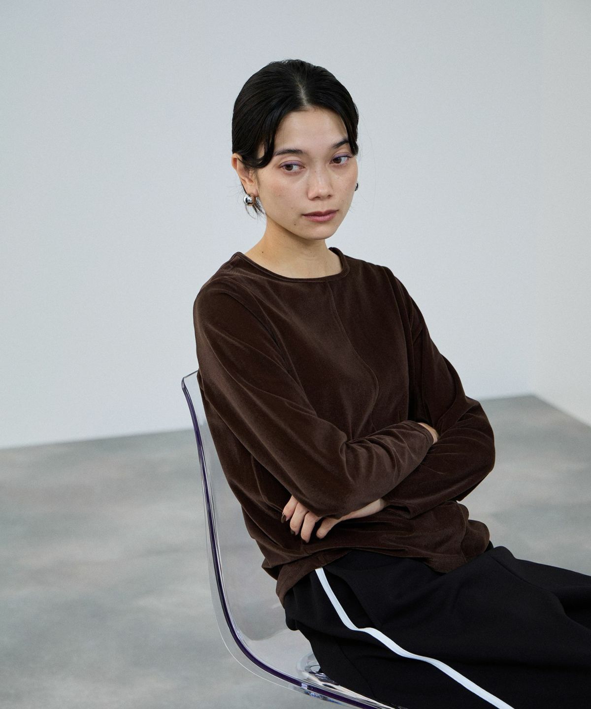 [ボトムス20%OFF]milli de l'air エアリエポンチ素材ラインパンツ レディース