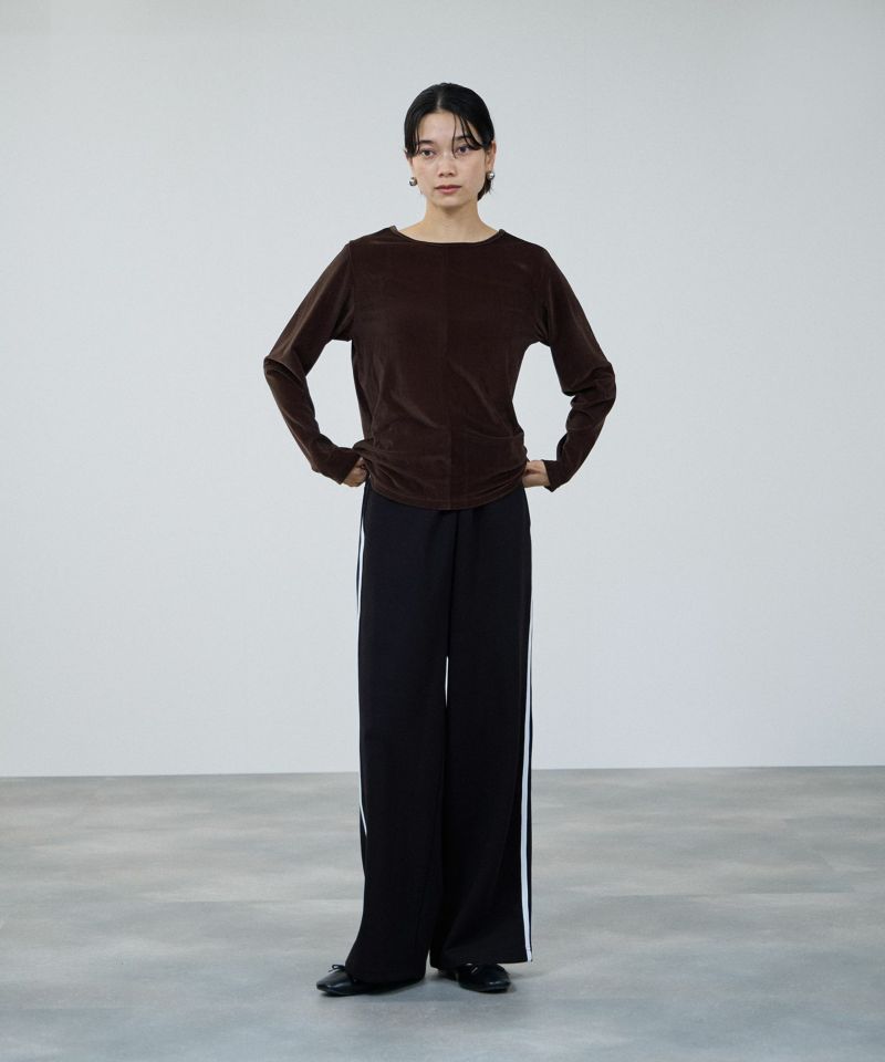 milli de l'air エアリエポンチ素材ラインパンツ レディース商品画像-7