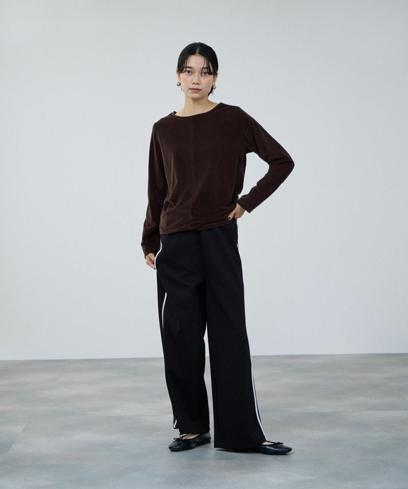 milli de l'air エアリエポンチ素材ラインパンツ レディース商品画像-8