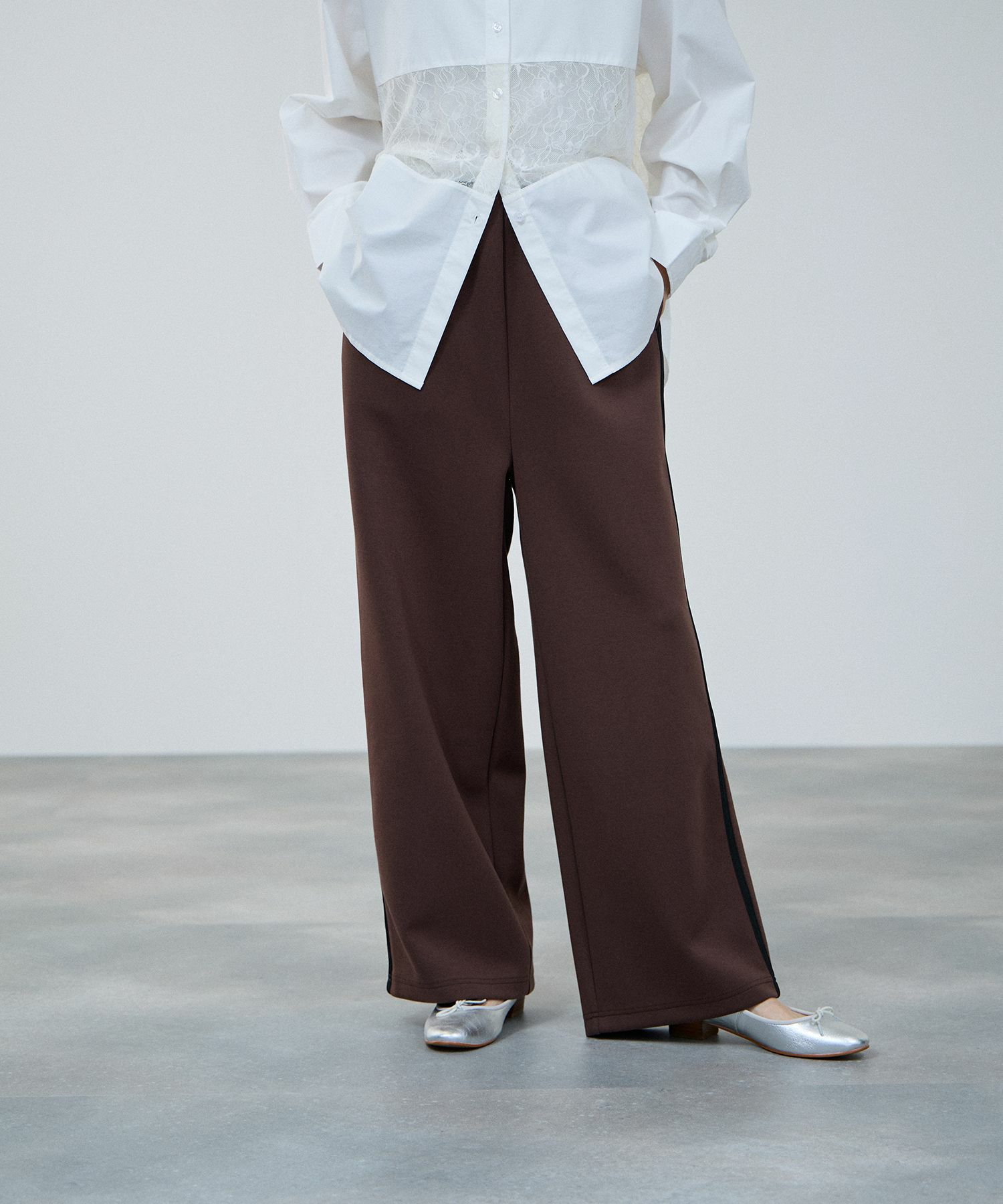 milli de l'air  エアリエポンチ素材ラインパンツ レディース商品サムネイル-10