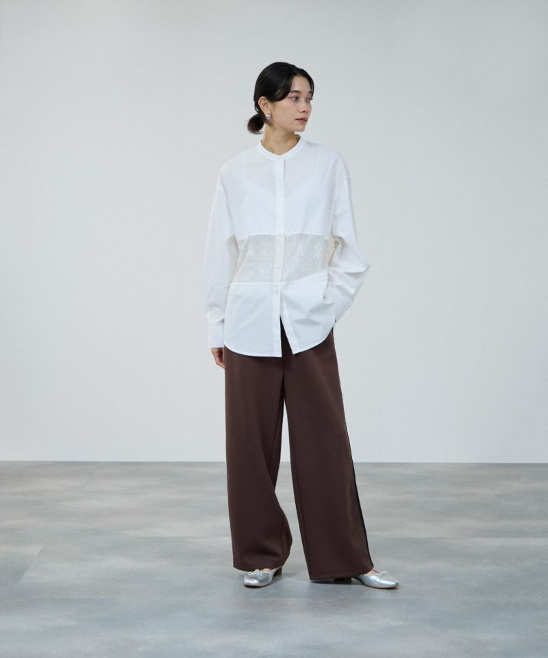 milli de l'air  エアリエポンチ素材ラインパンツ レディース商品画像-12