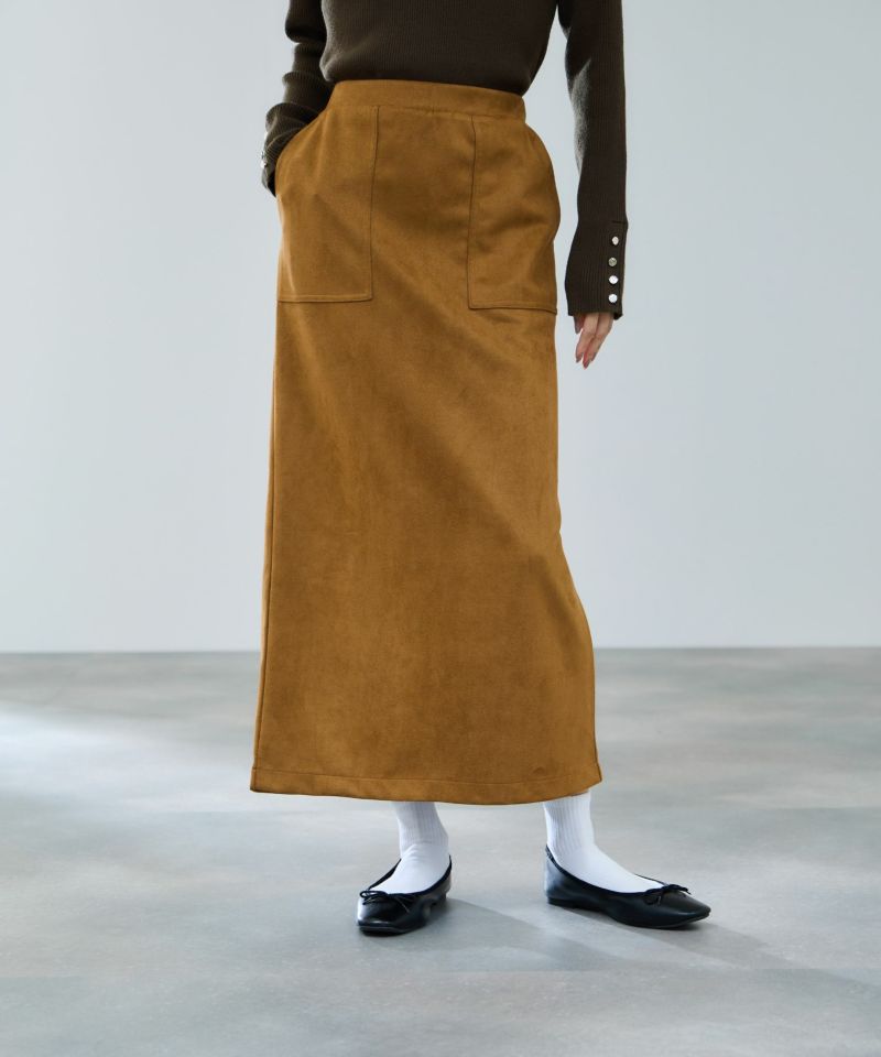 milli de l'air スエードライクポンチ素材Iラインスカート レディース商品画像-1