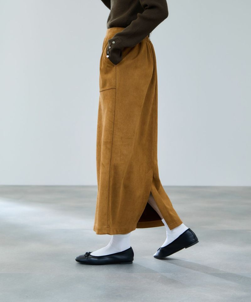 milli de l'air スエードライクポンチ素材Iラインスカート レディース商品画像-4