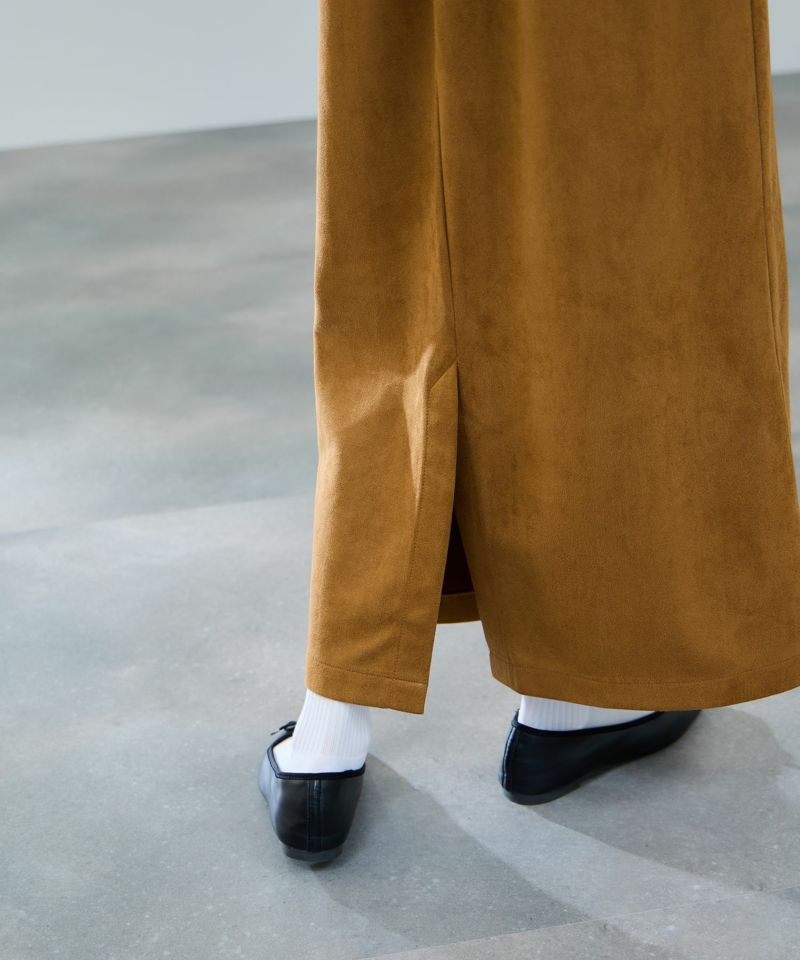 milli de l'air スエードライクポンチ素材Iラインスカート レディース商品画像-6