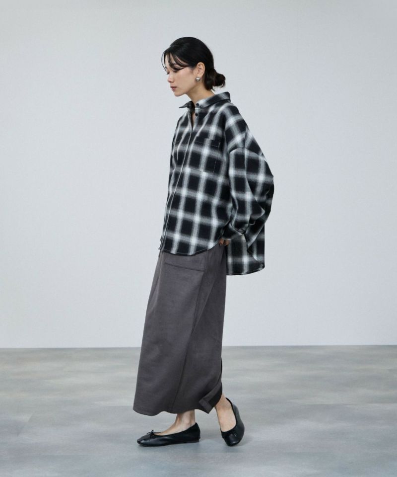 milli de l'air スエードライクポンチ素材Iラインスカート レディース商品画像-12