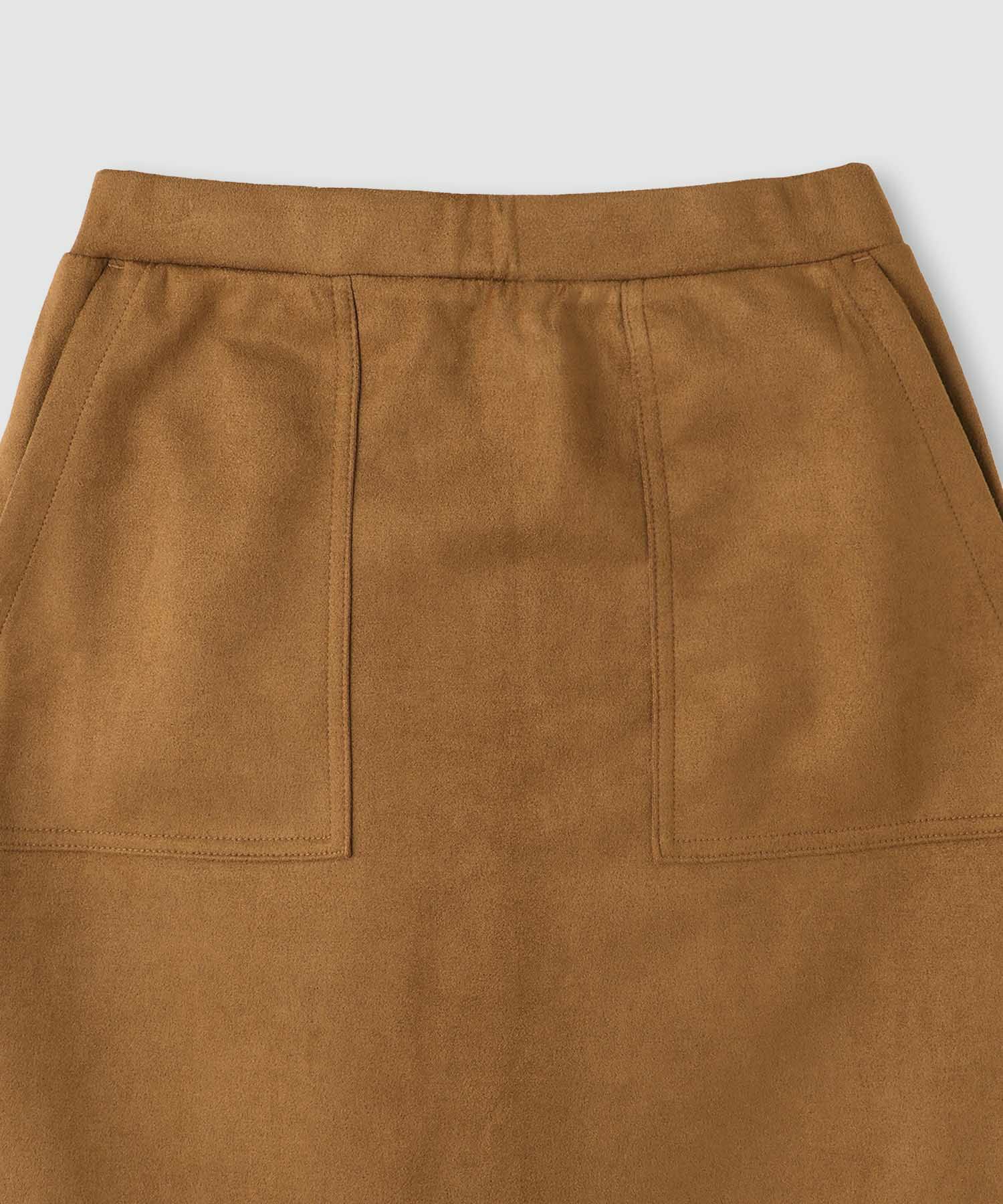 milli de l'air スエードライクポンチ素材Iラインスカート レディース商品画像-17