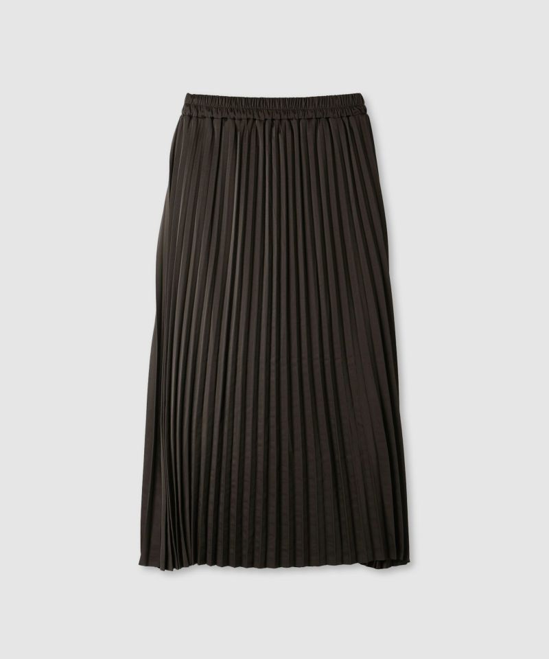 milli de l'air サテンストレッチプリーツスカート レディース商品画像-3