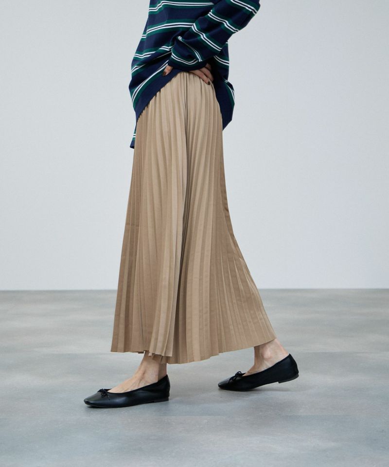 milli de l'air  サテンストレッチプリーツスカート レディース商品画像-5