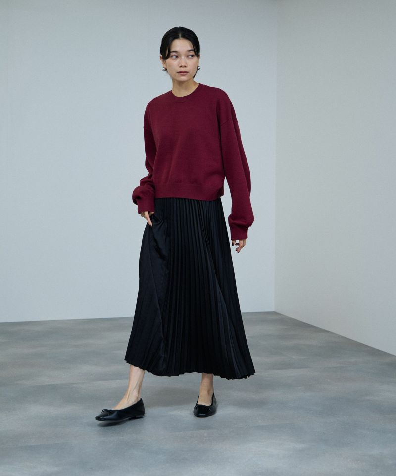 milli de l'air サテンストレッチプリーツスカート レディース商品画像-11